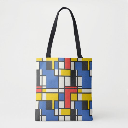 Colorful Mondrian Style Abstract Geometric Draagtas (Voorkant)