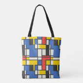 Colorful Mondrian Style Abstract Geometric Draagtas (Achterkant)