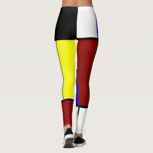 Colorful Mondrian Styled-samenstelling Leggings (Achterkant)