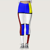 Colorful Mondrian Styled-samenstelling Leggings (Voorkant)