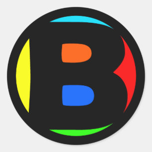 COLORFUL MONOGRAM LETTER B RONDE STICKER