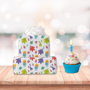 Colorful Monster Pattern   wit Cadeaupapier