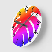 Colorful Monstera Leaf Ronde Klok (Hoek)