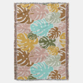 Colorful monstera oerwoud deken (Voorkant Verticaal)