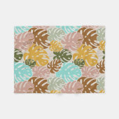 Colorful monstera oerwoud fleece deken (Voorkant (Horizontaal))