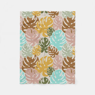 Colorful monstera oerwoud fleece deken