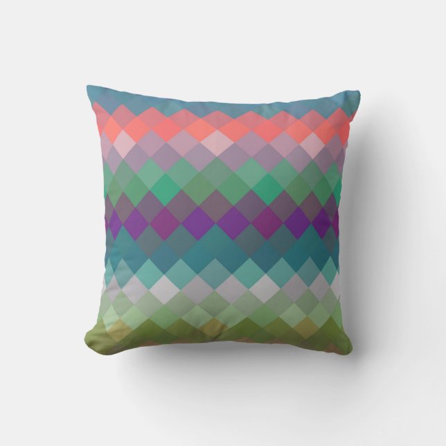 Colorful Mosaic Diamond Geometric Pattern #2 Kussen (Voorkant)