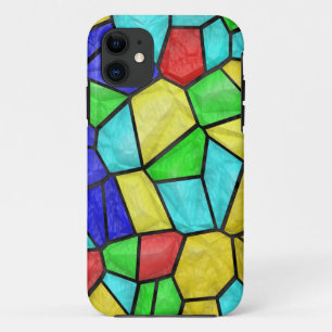 Colorful Mosaic Glas in lood iPhone 11 Hoesje