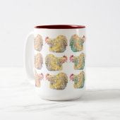 Colorful Mosaic Hens Two-Tone Mok (Voorkant links)