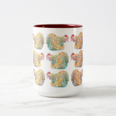 Colorful Mosaic Hens Two-Tone Mok (Center)