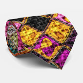 Colorful Mosaic Pattern Burlap Rustic #12 Stropdas (Opgerold)