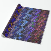 Colorful Mosaic Pattern Burlap Rustic #17 Cadeaupapier (Uitgerold)