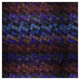 Colorful Mosaic Pattern Burlap Rustic #17 Stof