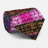 Colorful Mosaic Pattern Burlap Rustic #18 Stropdas (Opgerold)