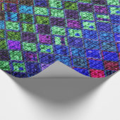 Colorful Mosaic Pattern Burlap Rustic #2 Cadeaupapier (Hoek)