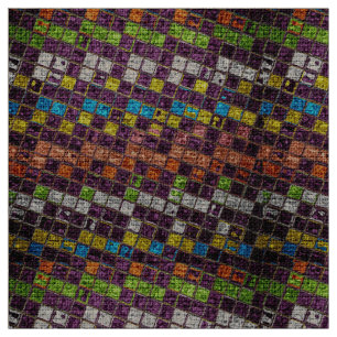 Colorful Mosaic Pattern Burlap Rustic #4 Stof