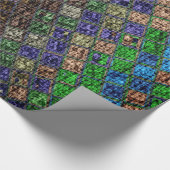 Colorful Mosaic Pattern Burlap Rustic #6 Cadeaupapier (Hoek)