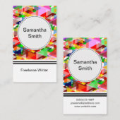 Colorful Mosaic Pattern Freelance Writer Visitekaartje (Voorkant / Achterkant)