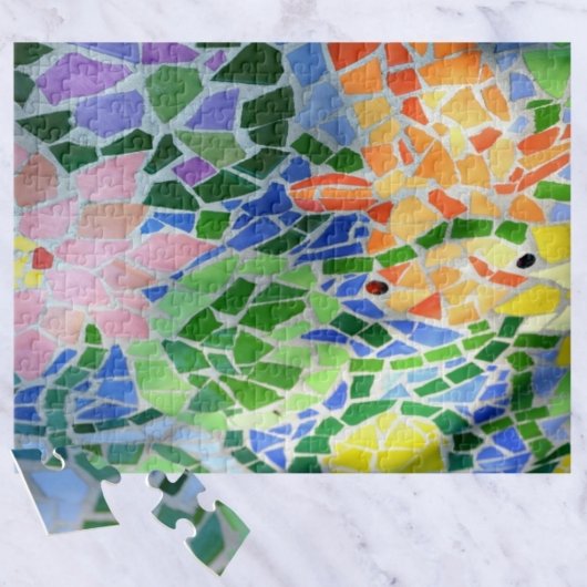 Colorful Mosaic Tile Koi Pond Legpuzzel
