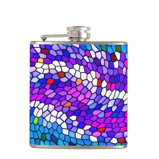Colorful Mosaic Tile Pattern Flask Heupfles (Voorkant)