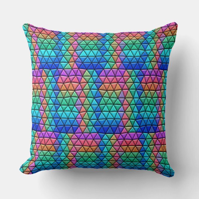 Colorful Mosaic Triangles Pattern Sierkussen (Voorkant)