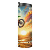 Colorful Motocross Sunset Art Explosion Thermosbeker (Geroteerd rechts)