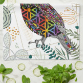 Colorful Mountain Quail Kitchen Towel Theedoek (Gevouwen)