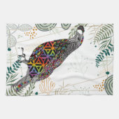 Colorful Mountain Quail Kitchen Towel Theedoek (Horizontaal)
