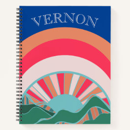 Colorful Mountain Sun Boys Custom Notitieboek