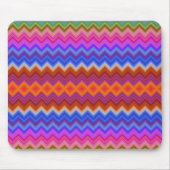 Colorful mouse pad featuring vibrant zigzag  muismat (Voorkant)