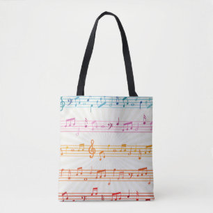 Colorful Multi Colour Music Note Musician Draagtas