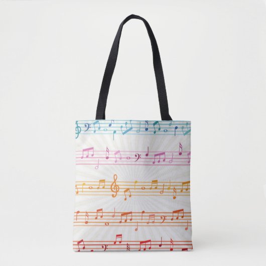 Colorful Multi Colour Music Note Musician Draagtas (Voorkant)