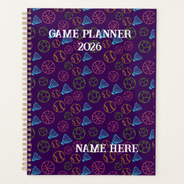 Colorful Multi-Sport Outline Pattern Game Planner