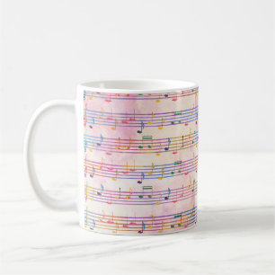 Colorful Multicolor Music Note Classic Koffiemok
