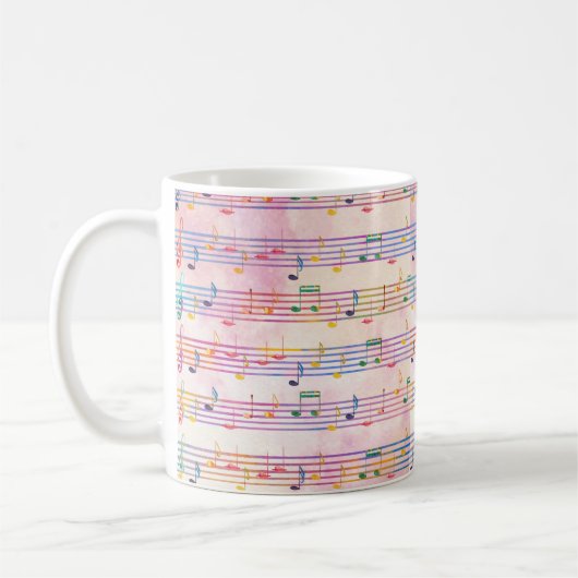 Colorful Multicolor Music Note Classic Koffiemok (Links)
