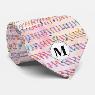 Colorful Multicolor Music Note Monogram Musicus Stropdas