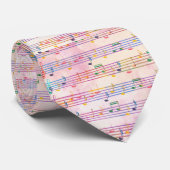 Colorful Multicolor Music Note Stropdas (Opgerold)