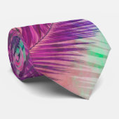 Colorful Multicolor Tropical Palm Leaves Stropdas (Opgerold)