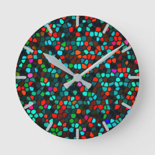 Colorful Multicolored Pattern Ronde Klok