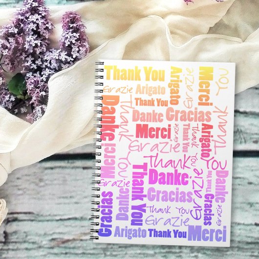 Colorful Multilingua Merci Gratitude Journal