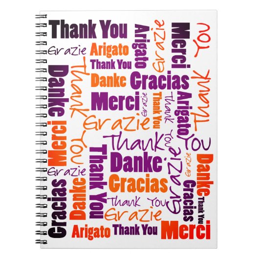 Colorful Multilingua Merci Gratitude Journal (Devant)