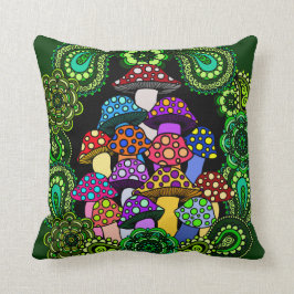 Colorful Mushrooms Pillow Kussen