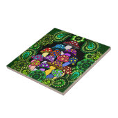 Colorful Mushrooms Tile Tegeltje (Zijkant)