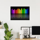 Colorful Music Equalizer Poster (Thuiskantoor)