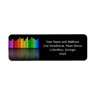 Colorful Music Equalizer w/Reflection, Cool Techno Etiket