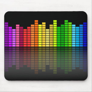 Colorful Music Equalizer w/Reflection, Cool Techno Muismat