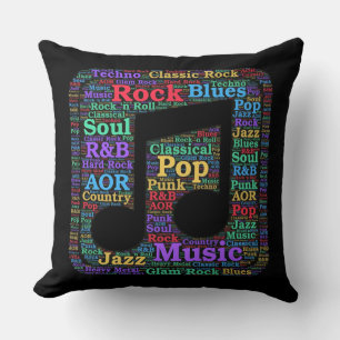 Colorful Music Genres Kussen