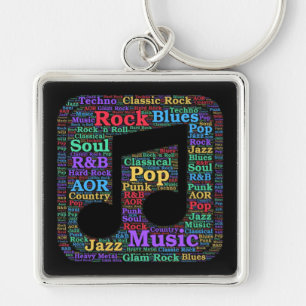 Colorful Music Genres Sleutelhanger