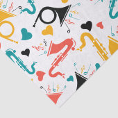 Colorful Music Instruments Note & Hearts Pattern Tissuepapier (Detail)