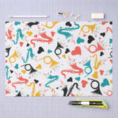 Colorful Music Instruments Note & Hearts Pattern Tissuepapier (Craft)